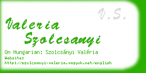 valeria szolcsanyi business card